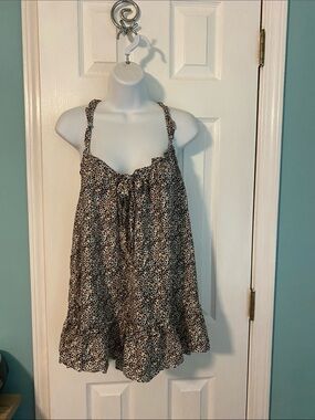 Victoria's Secret Black and Cream Leopard-Print Chemise with panties